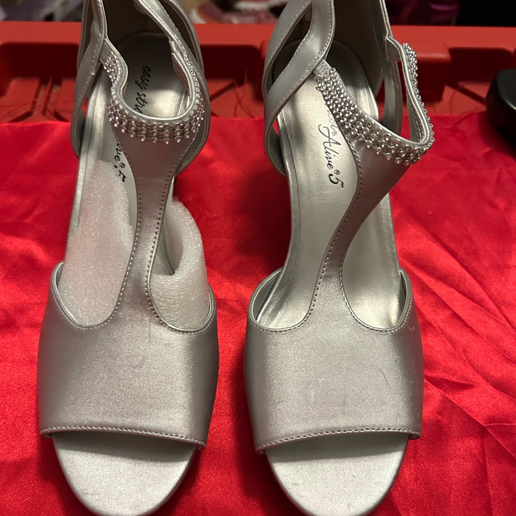 Nwob Easy Street Silver Women's Heels